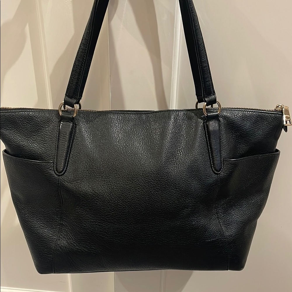 Coach Black Leather Tote - Picture 6 of 9